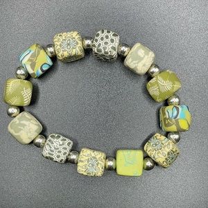 Handmade Glass & Sterling Silver Bracelet